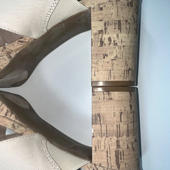 LifeStride Beige Lara Sandals w/ Cork Block Heels & Adjustable Straps Size 10M - Picture 9 of 16
